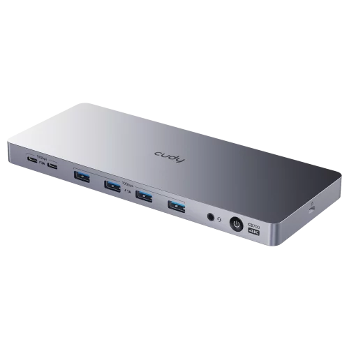 Концентратор CUDY 13-IN-1 10Gbps USB-C Dual 4K Docking Station | 150W PSU Up to One 5K(5120x2880p60) or Two 4K(4096x2160p60) Video output, 2 x Display 1.2a Port, 2 x HDMI 2.0 Port;1 x 10Gbps Upstream USB-C 3.2Gen2 port (PD 100W); 2 (CS700)
