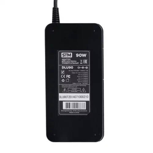Универсальный адаптер для ноутбуков на 90Ватт/ NB Adapter STM Dual DLU90, 90W, EU AC power cord& Car Cigaratte Plug, USB(2.1A) фото 2