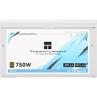 Блок питания Компьютер Power Supply Thermalright, 750W 80+ Gold (ATX, 3.0, PCIe 5.0, Non-modular, 1x24(20+4)pin, 1xCPU 8(4+4)pin, 2xPCIe*2 8(6+2)pin, 5xSATA3, 1x12+4pin (12VHPWR PCIe 5.0 12+4pin 600mm), 3xM (TR-TG750S-W)