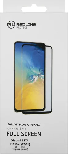 Защитное стекло для экрана Redline УТ000027429 черный для Xiaomi 11T/ 11T Pro прозрачная 1шт. фото 2