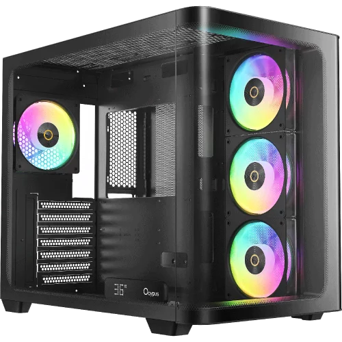 Корпус Компьютер без блока питания/ Case Ocypus Iota C70 Curve BK ARGB, Midi-Tower, TG, 4x120mm ARGB, 2xUSB-A 3.0 + 1xUSB-C 3.1, ATX, mATX, mITX Black (IOTA-C70-BKD400CD-GL)