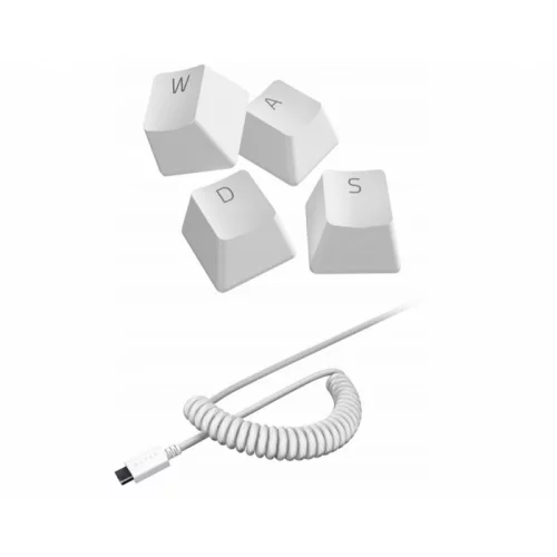 Колпачки и кабель клавиатуры Razer PBT Keycap + Coiled Cable Upgrade Set, Mercury White (US/UK)