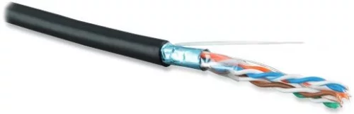 Кабель информационный Hyperline FUTP4-C5E-S24-OUT-LSZH-BK-500 кат.5E F/ UTP 4X2X24AWG LSZH внешний 500м черный