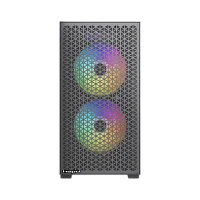 Корпус без блока питания/ Case HSPD M335, Mesh Mini-tower, Black, TG, 0.45 SPCC, 2x140mm ARGB + 1x120mm ARGB mATX, mITX 160/ 340/ 184mm 2x2.5", 2x3.5", 4xPCI 1xUSB-A 3.0, 2xUSB-A 2.0 385x200x390mm (M335-TGBK-ARGB)