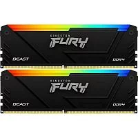Память оперативная/ Kingston 16GB 3200MT/ s DDR4 CL16 DIMM (Kit of 2) FURY Beast RGB (Select Regions ONLY) (KF432C16BB2AK2/16WP)