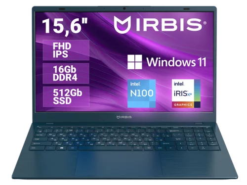 Ноутбук IRBIS Breeze 15NBC (15NBC1015M) Ноутбук IRBIS Breeze 15NBC1015 15.6 N100 15.6LCD 1920*1080 IPS , 16GB+512GB SSD, AC wifi, Front camera: 2MP, 5000mha battery, ABCD plastic Dark Blue color,TYPEC, WIN Pro (15NBC1015M)