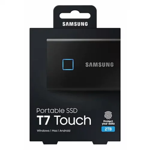 Внешние HDD и SSD/ Samsung External SSD T7 Touch, 2000GB, Touch ID, Type-C, USB 3.2 Gen2, R/W 1050/1000MB/s, 85x57x8mm, Black (12 мес.) (MU-PC2T0K/WW) фото 5