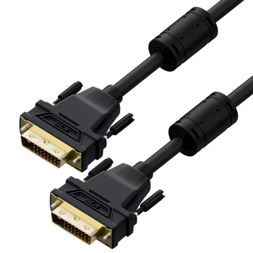 GCR Кабель PROF 3.0m DVI-D, черный, GOLD, ферритовые кольца, OD 8.5mm, 28 AWG, DVI/ DVI, 25M/ 25M, двойной экран, GCR-54236
