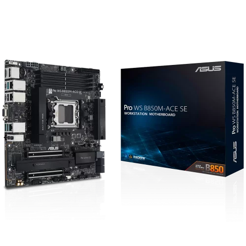 Материнская плата ASUS PRO WS B850M-ACE SE AM5 ATX 4xDDR5 2xPCIEx16 2xM.2 2хUSB-C DP HDMI VGA 10GLAN 2.5GLAN (90MB1MN0-M0EAY0)