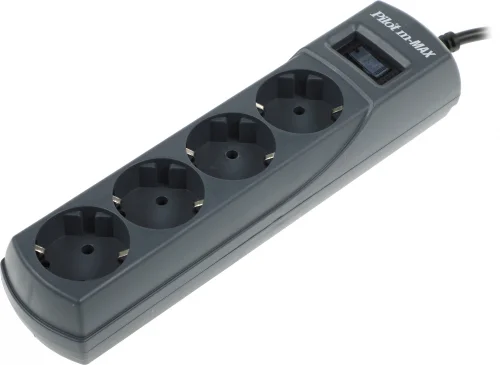 Сетевой фильтр Pilot m-MAX 1.8м (4 розетки) серый (коробка) (143) (143#MLN) фото 2