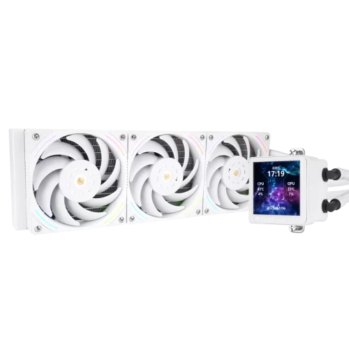 Система жидкостного охлаждения/ Water Cooling System Thermalright Frozen Vision 360 V2 (360mm, LED, White, ARGB/ Fans: 3x120mm, 69CFM, 27dBA, 2150RPM/ Pump height 60mm, 23dBA, 3000RPM, Rad thickness 2 (F-VISION-WH-360-ARGB-V2)