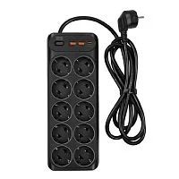 Powercom Сетевой фильтр SP-10 USB2A1CB 3,0 м (10*EU (СЕЕ 7/ 3)+1*USB-C+2*USB-A) {2065290} (SP-10 USB2A1CB 3,0 М)