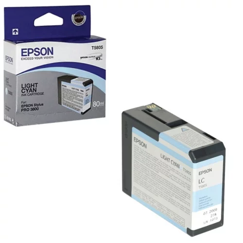 Картридж EPSON T5805 (C13T580500) (C13T580500) Струйные картриджи/ Epson Stylus Pro 3800 Ink Cartridge (80ml) Light Cyan (C13T580500)