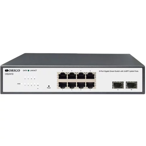 ORIGO Настраиваемый L2 коммутатор 8x1000Base-T, 2x1000Base-X SFP, комплект для установки в 19