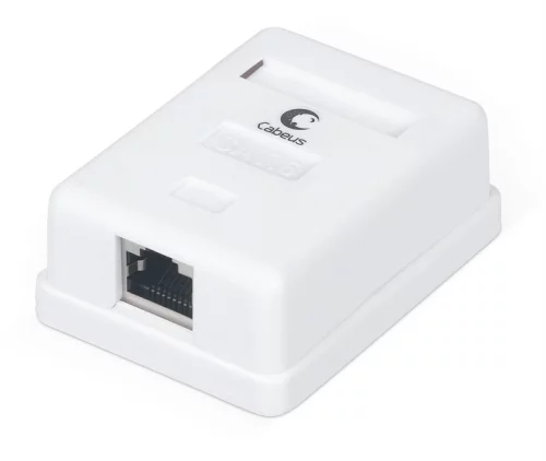 Розетка компьют. RJ-45(8P8C), кат 6, экранированная, одинарная, внешняя Cabeus WS-8P8C-Cat.6-SH-1 Розетка компьютерная RJ-45(8P8C), категория 6, экранированная, одинарная, внешняя, Dual IDC