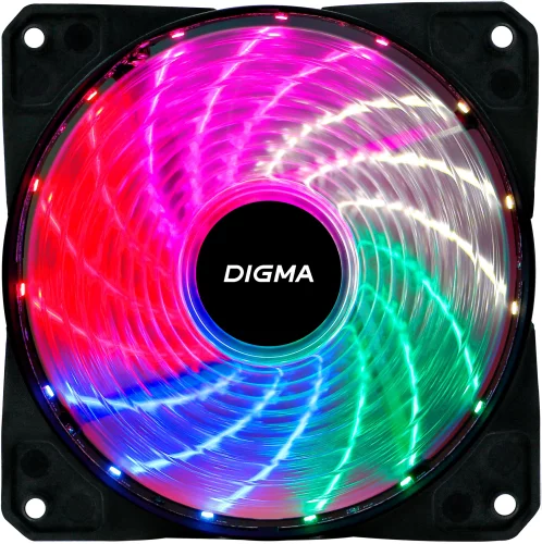 Вентилятор для корпуса Digma DFAN-FRGB2 RGB 120х120x25 черный 3-pin 4-pin (Molex) 23дБ Ret