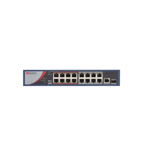 Сетевой неуправляемый коммутатор 16 RJ45 1000M PoE портов 2 SFP Uplink порта 1000М Ethernet; IEEE802.3af IEEE802.3at; бюджет PoE 125Вт; поддержка режима передачи до (DS-S1816GP)