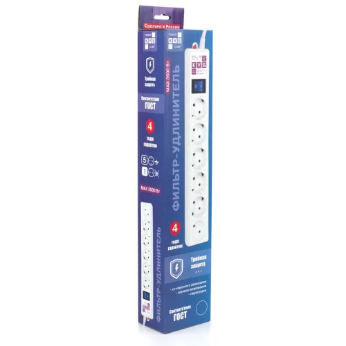 Сетевой фильтр Powercube SPG(5+1)-16B-5М-WHITE 5 м 6 розеток (SPG(5+1)-16B-5М-WHITE) фото 2