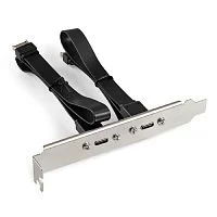 Exegate EX298297RUS Планка портов в корпус 2xType-C SuperSpeed+ ExeGate BrctUSB32E-2C (USB3.2 Gen2 2xType-E 20Pin Male --] 2xType-C USB 3.2 Gen 2, SuperSpeed+ скорость до 10 Гбит/с, кабель 30см)