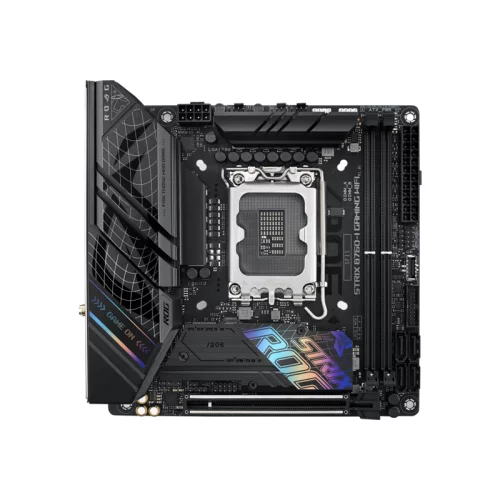 Материнская плата ASUS ROG STRIX B760-I GAMING WIFI, LGA1700, B760, 2*DDR5, HDMI+DP, 4xSATA3 + RAID, M2, Audio, Gb LAN, USB 3.2, USB 2.0, mITX; 90MB1D90-M0EAY0