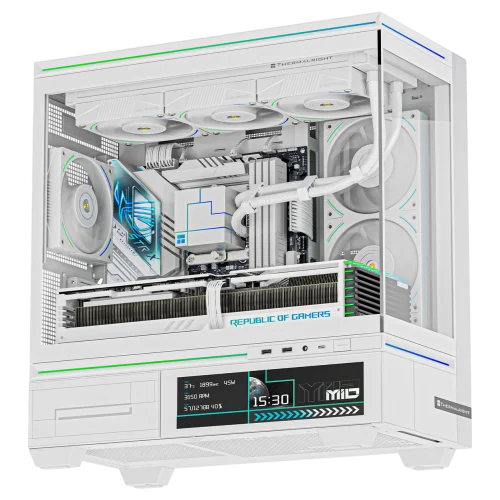 Корпус без блока питания/ Case Thermalright M10 Vision FAN4-C, Mini-Tower, TG, LCD, 4x120mm ARGB, 2xUSB-A 3.0, 1xUSB Type-C, mATX, mITX White (TL-M10 VISION WHITE FAN4-C)