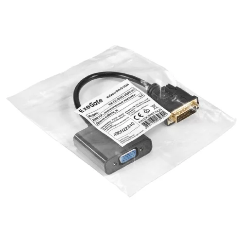 Exegate EX294677RUS Кабель DVI-D-VGA ExeGate EX-CC-DVID-VGAF-0.2 (25M/ 15F, 0,2м, позолоченные контакты) фото 2