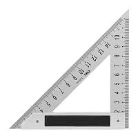 Треугольная линейка стальная Deli DL303150 150мм, нержавеющая сталь + алюминиевое основание
