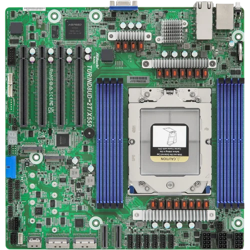 Материнская плата/ ASRock TURIND8UD-2T/ X550, Deep Micro-ATX, 1x SP5 (LGA 6096) AMD EPYC™ 9005/ 9004, 8x DDR5 RDIMM, RDIMM-3DS, 4x PCIe5.0 / CXL2.0 x16, 2x MCIO (PCIe5.0 x8 or 8 SATA 6Gb/ s), 2x MCIO (PC (90-SXGF10-A0UAYF)