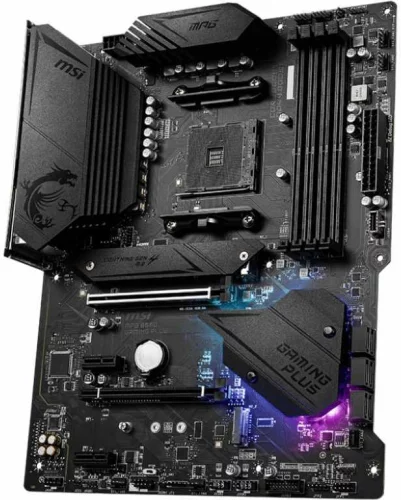 Материнская плата/ MB MSI AMD B550 sAM4, 4xDDR4(128GB), HDMI 2.1/DP, 1xPCIe 4.0x16, 1xPCIe 3.0x16, 2xPCIe 3.0, 1xLAN, 6xSATA 6Gb/s, 2xM.2, 1xUSB-C, 3xUSB 3.2, 4xUSB 2.0, 1xPS/2, ATX (MPG B550 GAMING PLUS) фото 3