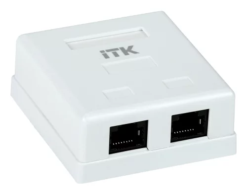ITK Настенная инф. розетка RJ45, кат.5Е UTP, 2-порта (CS2-1C5EU-22)