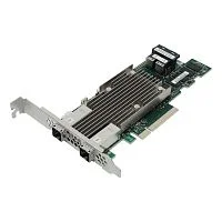 RAID-контроллер Broadcom MegaRAID 9480-8I8e SGL (05-50031-00 / 03-50031-15010) PCIe 3.1 x8 LP, SAS/ SATA/ NVMe, RAID 0,1,5,6,10,50,60, 16port(2 * int SFF8643 + 2 * ext SFF8644), 4GB Cache, 3516ROC RTL {5}, (003624) (05-50031-15010 / 03-50031-15010)