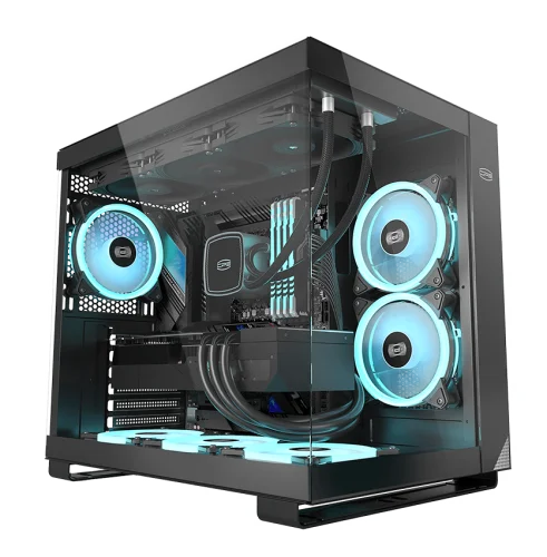 Корпус без блока питания/ Case PCCooler C3T500 ARGB BK, Midi-Tower, TG, 6x120mm ARGB, 1xUSB-C 3.1 + 2xUSB-A 3.0, ATX, mATX, mITX Black фото 2