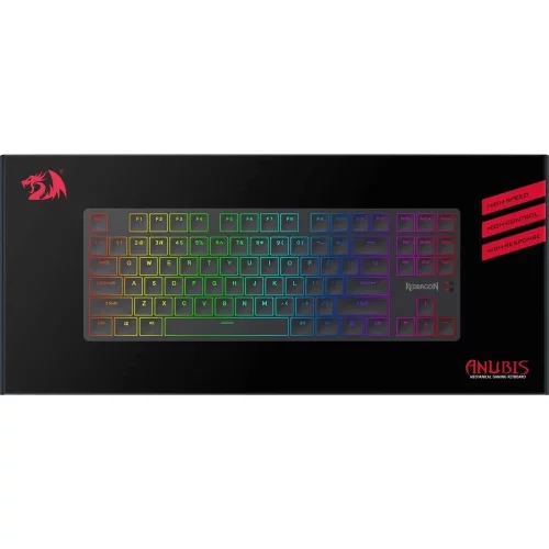 REDRAGON ANUBIS чёрная Игровая беспроводная клавиатура (USB, Bluetooth, 2.4G, OUTEMU BROWN, 87 кл ., RGB подсветка, 1900 мА) (70505) фото 2
