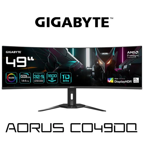 Монитор Gigabyte 49 Aorus CO49DQ черный OLED 16:9 HDMI M/ M матовая HAS Piv 250cd 178гр/ 178гр 5120x1440 144Hz DP DQ USB 11.28кг (20VM0-CO49DQBT-1EKR) фото 11