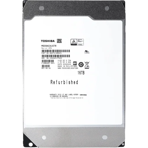 Жесткий диск/ HDD Toshiba MD08 SATA3 16Tb 3.5 7200 512Mb OFFICIAL RECERTIFIED 1 year warranty (MD08ACA16TR)