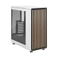 Корпус ПК без блока питания/ Case Fractal Design North TG Clear Tint, Midi-Tower, 2x140mm, 2xUSB-A 3.2 + 1xUSB 3.2 Type-C ATX, mATX, mITX Wood panel, Chalk White (FD-C-NOR1C-04)