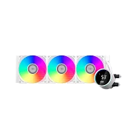 Система охлаждения/ Water Cooling System PCCooler DA360 Pro ARGB Digital WH (300W, 360mm, LED temp., White, ARGB/ Fans: 3x120mm, 75.8CFM, 33.7dBA, 2200RPM/ Pump height 57mm, 28dBA, 3000RPM, Rad thickn