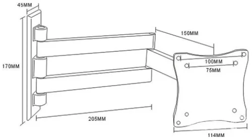 Кронштейн для телевизора Arm Media LCD-7101 серебристый 10-26 макс.15кг настенный поворотно-выдвижной и наклонный (10013)