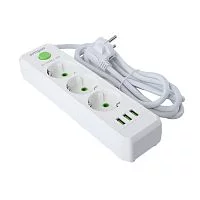 Amper сетевой удлинитель, 4,0м, 3 розетки, 10А, 2500 Вт, 3usb, белый. (JH-1031U-4W) Amper сетевой удлинитель, 4,0м, 3 розетки, 10А, 2500 Вт, 3usb, белый. (JH-1031U-4W)