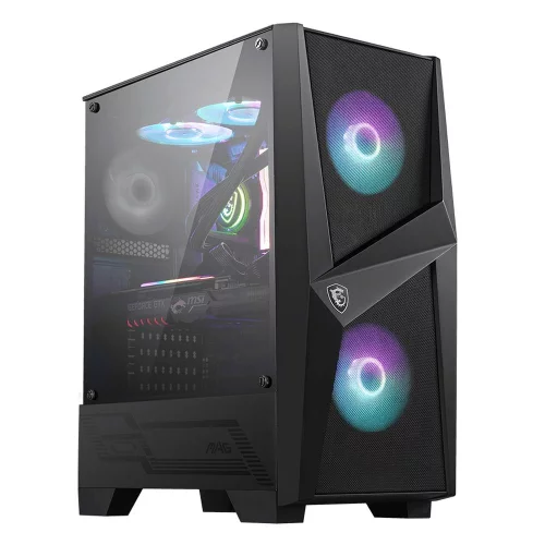 Корпус MSI MAG FORGE 100R Mid-Tower, ATX, 2xUSB 3.2, Audio I/ O, 2x120mm ARGB Fan, 1x120mm black Fan, 6-ch Light controller, Front metal MESH, Up to 330mm GPU, Tempered Glass (676407) (306-7G03R43-HH9)