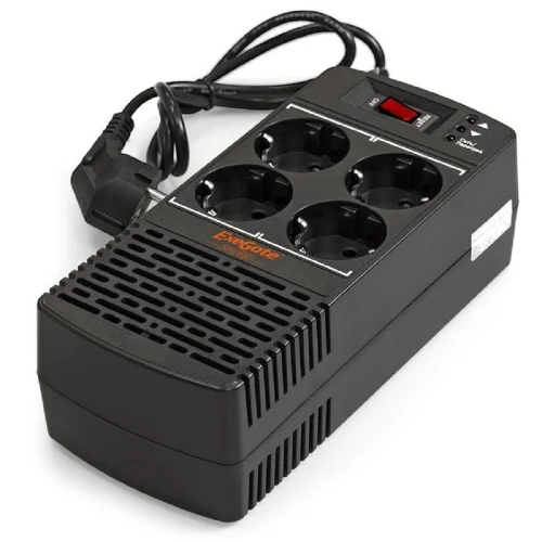 Exegate EP285937RUS Стабилизатор ExeGate Power AD5000-600 (600VA/ 300W, диапазон 150...280В, 4 евророзетки)
