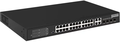 PoE Коммутатор OSNOVO SW-62444(400W) PoE коммутатор Fast Ethernet на 24 x RJ45 портов + 4 x GE Combo uplink порта. Порты: 2 x FE (10/100Base-T) с PoE (до 60W, A+B) + 22 x FE (10/100Base-T) с PoE (до 30W), 4 x GE Com
