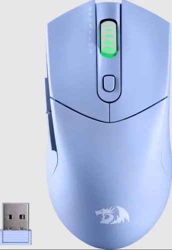 REDRAGON ST4R PRO синяя Игровая беспроводная мышь (USB, Bluetooth, 2.4G, Pixart P3395, Huano, 6 кн., 26000 Dpi, RGB подсветка) (72267)