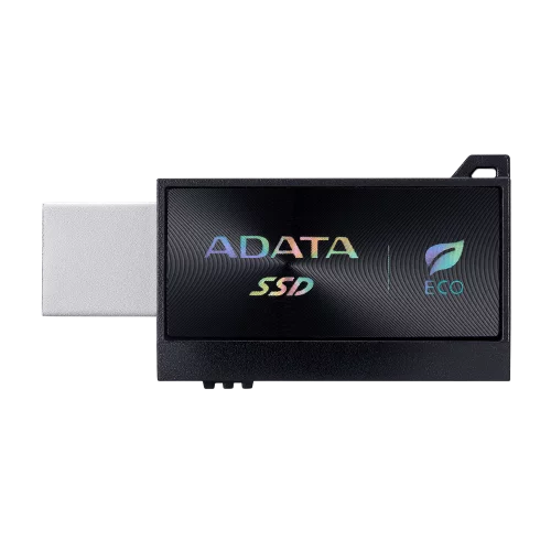 Твердотельный накопитель/ ADATA External SSD SC730, 1000GB, Type-C, Type-A, USB 3.2 Gen2, R/ W 600/ 600 MB/ s, 36.8x23.8x9.7mm, Black (5 лет) (SC730-1T-CACTI)