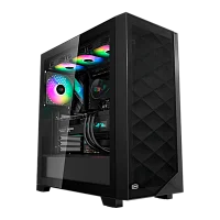 Корпус без блока питания/ Case PCCooler C3D510 BK ARGB, Midi-Tower, TG, Mesh, 3x120mm ARGB, 2xUSB-A 3.0, E-ATX, ATX, mATX, mITX Black