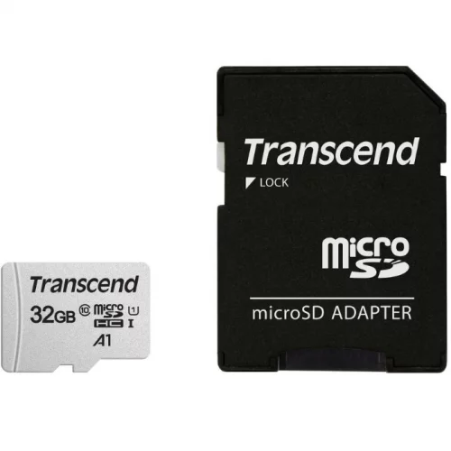 Карта памяти/ Transcend 32GB microSDHC Class 10 UHS-I U1 R95, W45MB/s with SD adapter (TS32GUSD300S-A)