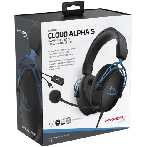 Гарнитура игровая/ HyperX Cloud Alpha S Blue (HX-HSCAS-BL/WW) фото 8