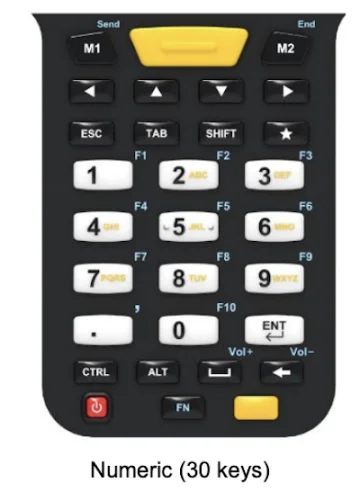 Терминал сбора данных M3 Mobile US30W all-in-one, A13.0, GMS, WVGA, 802.11 a/ b/ g/ n/ ac/ ax Wi-Fi 6, SE5800, BT5.3, 4G/ 64G, 30K, 6700mAh Battery, Trigger mounted (US300D-TL0WRE-TH)
