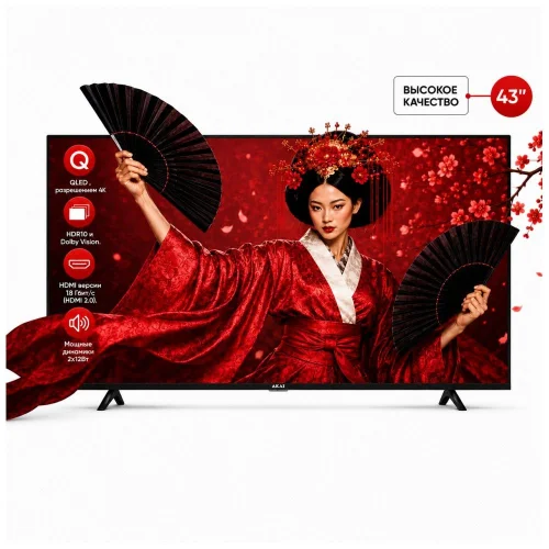 Телевизор AKAI 43 Телевизор Q-LED AKAI TA43BQ900 /UHD/SBER Салют/