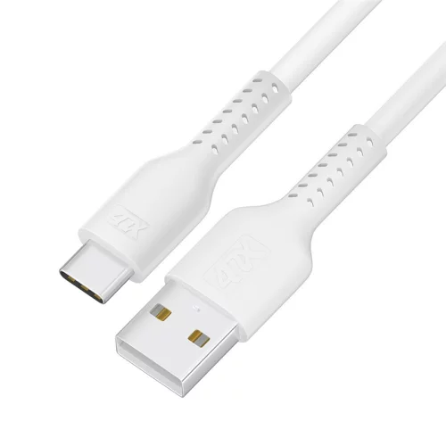 Кабель 1.0m TypeC, QC, белый, белый ПВХ (4PH-R90121)